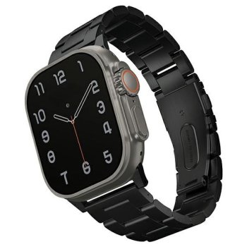 Uniq Osta nerūdijančio plieno dirželis Apple Watch 42/44/45/49mm, juodas