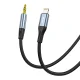 Garso laidas Vipfan L05 Lightning į 3.5 mm mini jack AUX, 1 m, pilkas