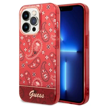 Guess dėklas iPhone 14 Pro Max telefonui Bandana Paisley, raudonas