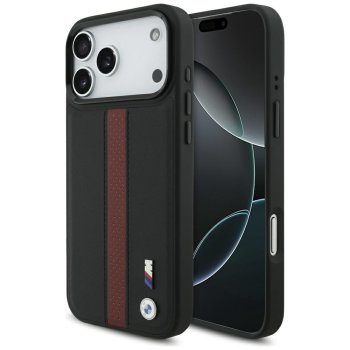 BMW M Perforated Stripe Logo MagSafe dėklas iPhone 17 Pro Max, raudonas