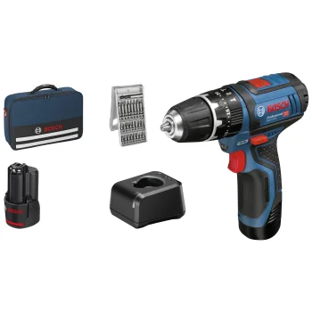 Akumuliatorinis smūginis gręžtuvas-suktuvas Bosch GSB 12V-15 (2x 2.0 Ah)