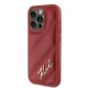 Karl Lagerfeld dėklas iPhone 15 Pro telefonui Diagonal Quilted Script, raudonas