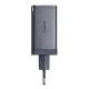 Sieninis įkroviklis Baseus GaN5 2x USB-C + USB, 65W su 1m laidu, pilkas