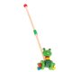 Wooden Push Toy with Handle Frog
