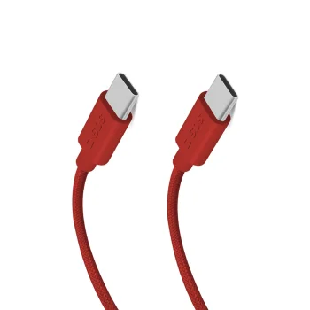 SBS USB-C į USB-C laidas 1.5m 60W, pintas, raudonas