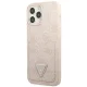 Guess 4G Triangle Logo dėklas su kortelių skyriais iPhone 13 / 13 Pro, rožinis