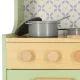Case medinė vaikiška žaislinė virtuvėlė su priedais, 86 cm, mėtų spalvos
