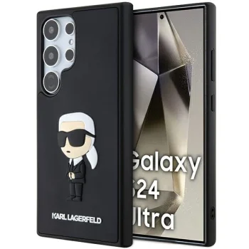 Karl Lagerfeld dėklas Samsung Galaxy S24 Ultra, 3D Rubber Ikonik, juodas