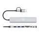 USB šakotuvas 8-in-1 Wozinsky WAH-81 su USB-C, USB 3.0, kortelių skaitytuvu ir 3.5 mm lizdu, pilkas