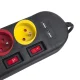 Ilgintuvas Maclean MCE229 B, 4 lizdai, 2x USB, 1.5 m, juodas