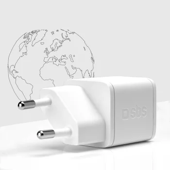 SBS 20W GaN USB-C tinklo įkroviklis su Power Delivery, baltas