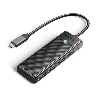 Orico PAPW4A-C3 USB šakotuvas, 4x USB 3.0, juodas