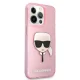 Karl Lagerfeld dėklas iPhone 13 Pro Max su Glitter Karl\'s Head, rožinis