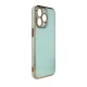 Dėklas Xiaomi Redmi Note 11 Lighting Color Case, mėtinis su auksiniu rėmeliu