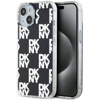 DKNY IML Checkered Mono Pattern dėklas iPhone 15 Plus / 14 Plus, juodas