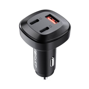 Acefast B3 66W automobilinis įkroviklis su 2x USB-C ir 1x USB jungtimis, juodas