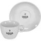 Gaggia Milano kapučino puodelių rinkinys (4 vnt. su lėkštutėmis), baltas