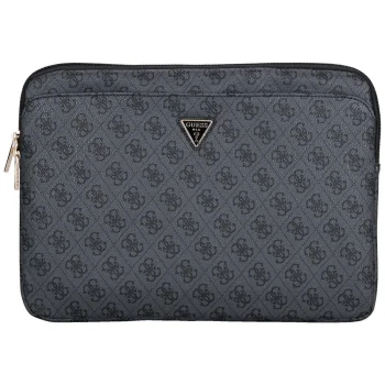 Guess Sleeve 4G Zipper Pocket Triangle Logo 14" nešiojamojo kompiuterio dėklas, juodas