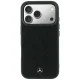 Mercedes Leather Crossed Lines MagSafe dėklas skirtas iPhone 17 Pro / 18 Pro, juodas