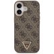 Guess dėklas iPhone 17 telefonui MagSafe 4G PU Leather Triangle Logo, juodas