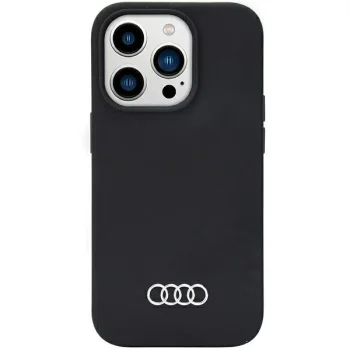 „Audi“ silikoninis dėklas, skirtas „iPhone 14 Pro“, juodas
