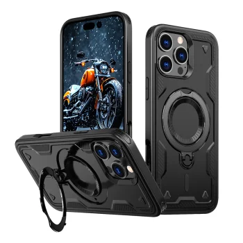 Hybrid Armor Trendy Case with MagSafe for iPhone 16 Pro, Black