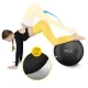 Gimnastikos kamuolys 4FIZJO Reh Ball 65 cm su pompa, juodas
