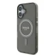 Guess dėklas iPhone 16 telefonui IML Glitter Circle MagSafe, juodas