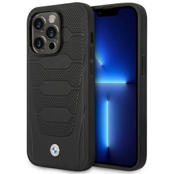 BMW dėklas iPhone 14 Pro Max (BMHCP14X22RPSK) Leather Seats Pattern, juodas