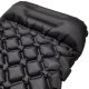 Inflatable camping mat/mattress 190x60x6 cm with pillow, black