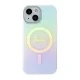 Apple iPhone 15 6.1\'\' Guess IML Iridescent MagSafe Case Cover (GUHMP15SHITSQ), Turquoise