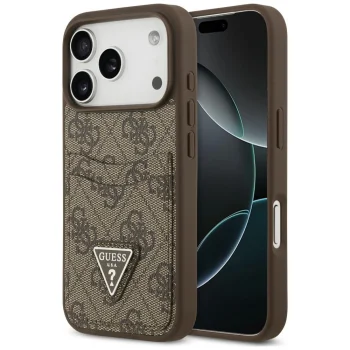 Guess 4G nauble Card Triange case for iPhone 18 Pro / 17 Pro, brown