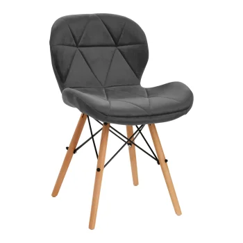 Scandinavian Velvet Chair 4Rico QS-186, grey