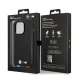 BMW Leather Stamp Tricolor dėklas, skirtas Apple iPhone 14 Pro, juodas
