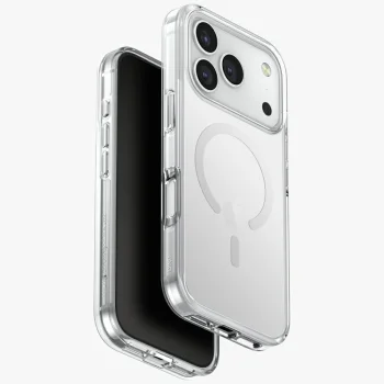 Uniq Clario Magclick Charging dėklas, skirtas iPhone 17 Pro, skaidrus