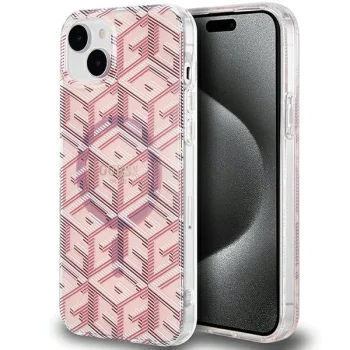 Guess dėklas iPhone 15 Plus / 14 Plus IML GCube MagSafe, rožinis