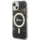 Guess dėklas iPhone 14 Plus telefonui Golden Marble MagSafe, juodas