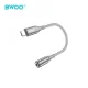 BWOO BZ65 USB-C į 3.5mm garso ir duomenų adapteris, pilkas