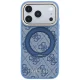Guess Ring Stand 360 4G Classic Logo MagSafe dėklas iPhone 18 Pro / 17 Pro, mėlynas