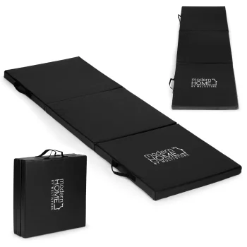 Folding Gymnastics Mat for Fitness and Exercise 182x60 cm, Black