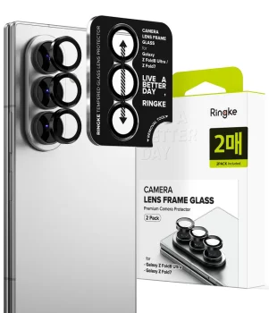 Kameros apsauginis stiklas Ringke Camera Frame Protector, Samsung Galaxy Z Fold 7/8 Ultra, 2 vnt., juodas