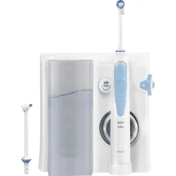 Burnos irigatorius Oral-B OxyJet su 2 antgaliais, Baltas/Mėlynas