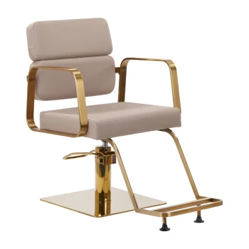 Gabbiano Porto Hairdressing Chair with Gold Base, Beige