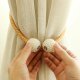 Magnetic Curtain Tieback with Pearl, Gold