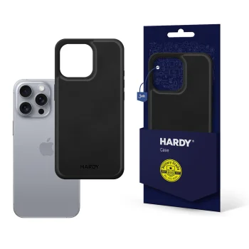 Dėklas 3mk Hardy Silky Leather MagCase skirtas iPhone 16 Pro Max, juodas