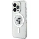 Karl Lagerfeld dėklas iPhone 15 Pro telefonui Karl&Choupette Glitter MagSafe, skaidrus