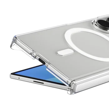 Spigen AirSkin Zero MagFit dėklas skirtas Samsung Galaxy Z Fold 8 Ultra, skaidrus/baltas