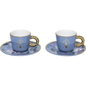 Bialetti Bridgerton espreso puodelių su lėkštutėmis rinkinys, 2 vnt., 90 ml