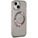 Guess dėklas iPhone 15 / 14 / 13 IML Flowers Wreath MagSafe, juodas