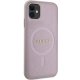 Guess dėklas iPhone 11 / XR Saffiano MagSafe, rožinis